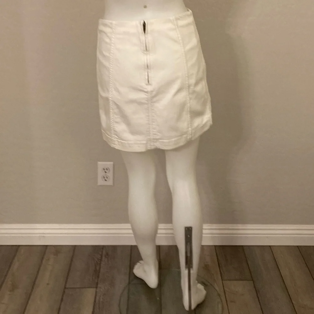 Free People White Modern Femme Denim Skirt Size 8